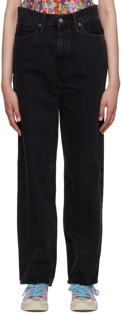 Levi's Trendy Plus Size Women's '94 Baggy Jeans In Z2211 Black Stonewas