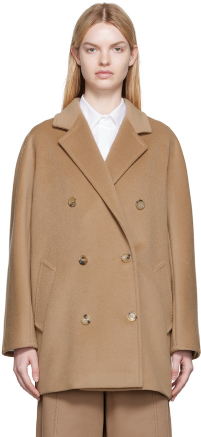 Max Mara Rebus Wool & Cashmere Short Coat In Cammello