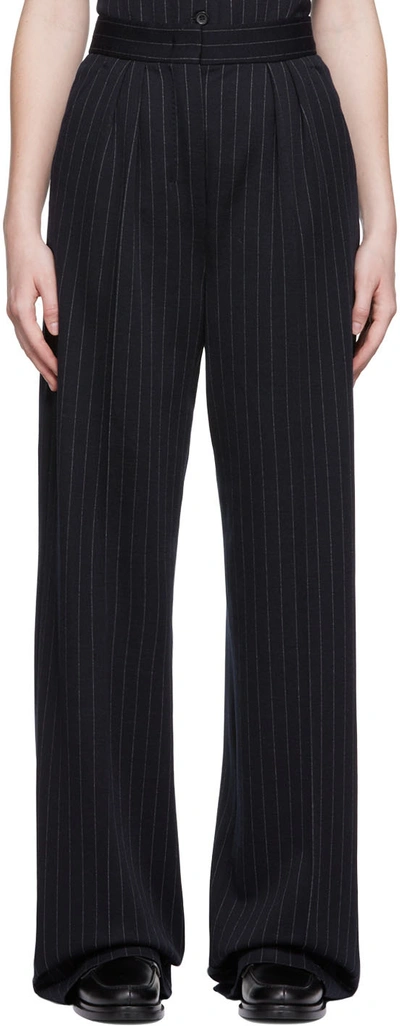 Max Mara Navy Matilde Trousers In 001 Ultramarine