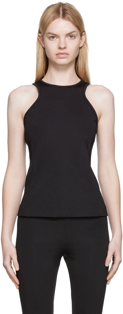 Max Mara Fascino Cotton Blend Jersey Tank Top In Black
