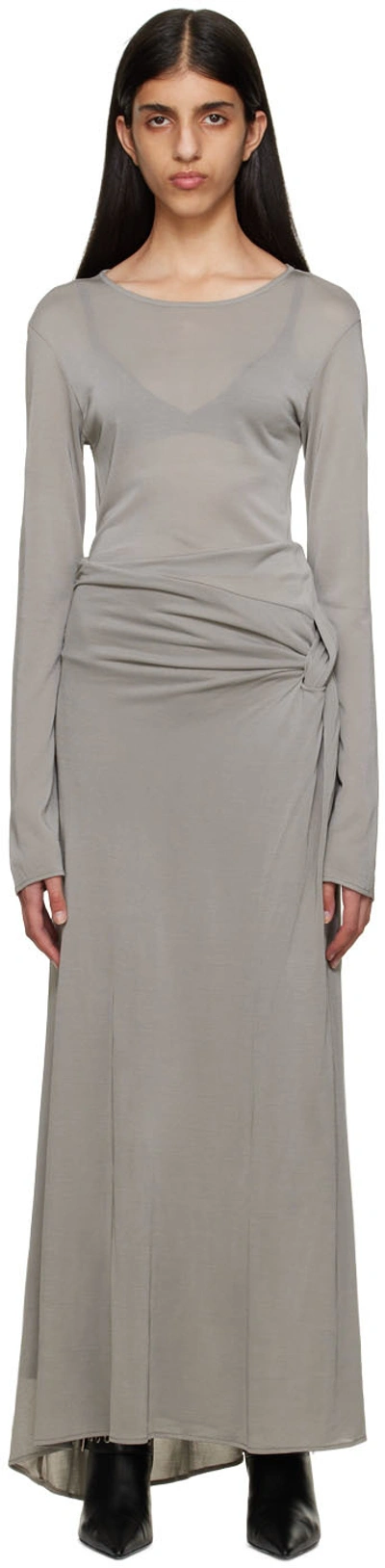 Paris Georgia Women's Tilda Draped Jersey Maxi Dress In Grey
