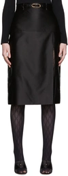 Gucci Silk Duchesse Embroidered Skirt In Black