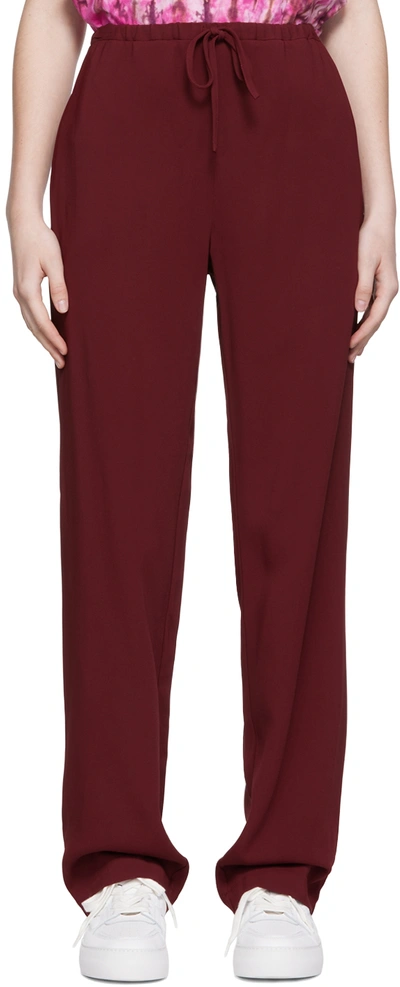 Ami Alexandre Mattiussi Red Palazzo Trousers In 610 Burgund