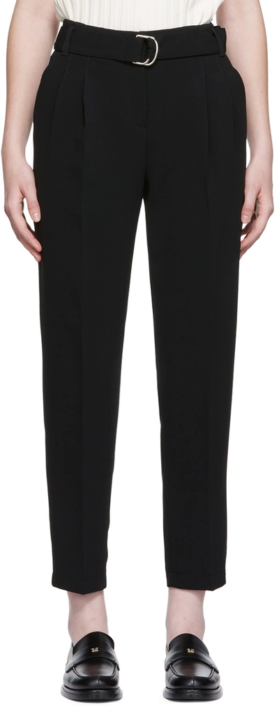 Hugo Boss Tapia Belted Cropped Pants In Black