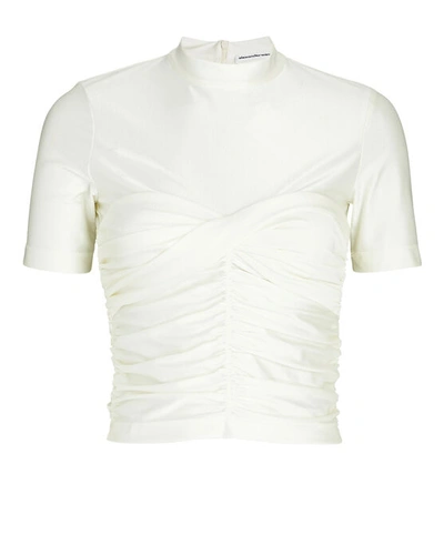 Alexander Wang T Ruched Stretch-jersey Top In White
