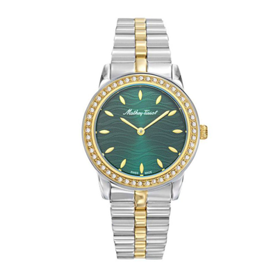 Mathey-tissot Artemis Quartz Green Dial Ladies Watch D10860bqyv In Two Tone  / Gold / Gold Tone / Green / Yellow
