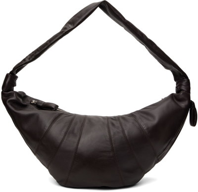 Lemaire Brown Large Croissant Bag In Br490 Dark Chocolate