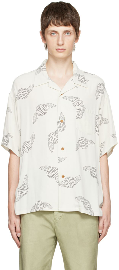 VISVIM CONTRARY DEPT WALLIS SHIRT サイズ2 Visvim White Contrary Dept Wallis Print Short Sleeve Shirt