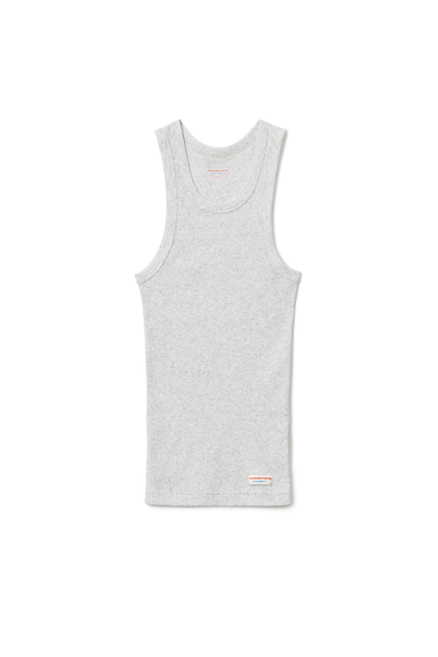 Alexander Wang Tank In Ribbed Cotton In Heather Grey