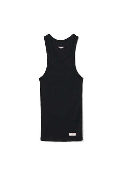 Alexander Wang Tank In Ribbed Cotton In Black