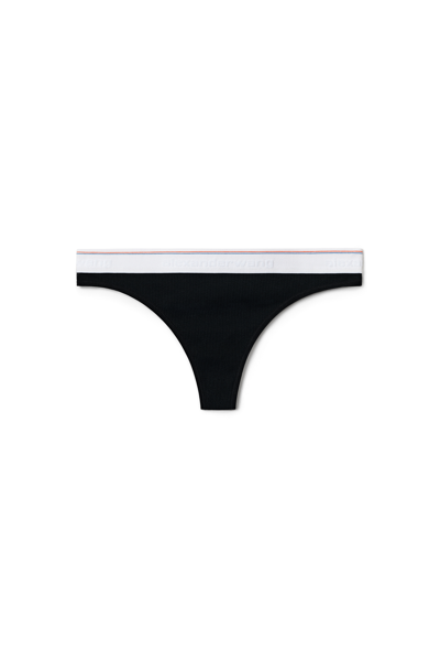 Alexander Wang Thong In Ribbed Jersey In Black