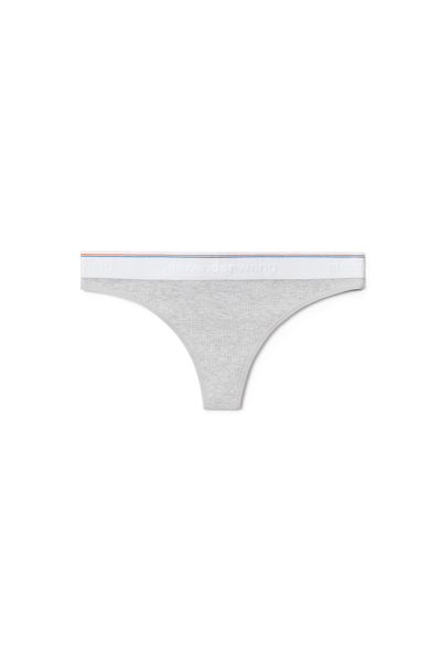 Alexander Wang Thong In Ribbed Jersey In Heather Grey