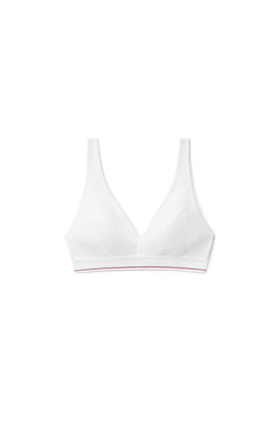 Alexander Wang Bralette In Ribbed Jersey In White