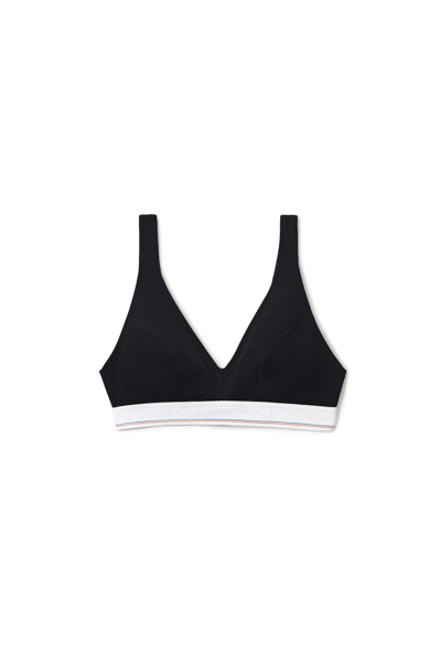 Alexander Wang Bralette In Ribbed Jersey In Black