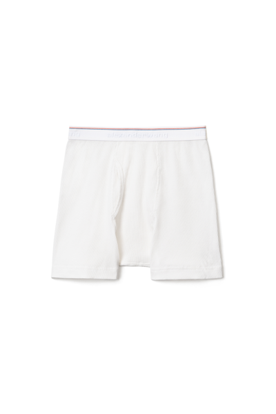 Alexander Wang Boxer Brief In Ribbed Jersey In White