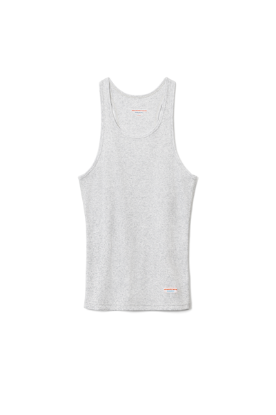 Alexander Wang Racerback Tank In Ribbed Cotton In Heather Grey