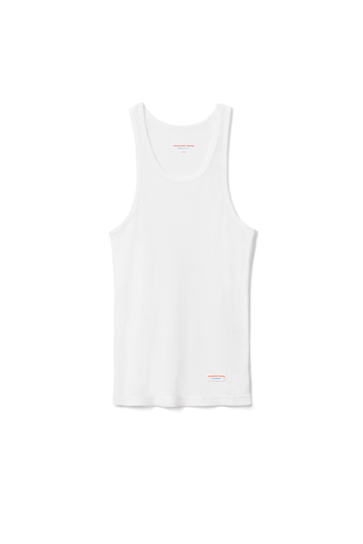 Alexander Wang Racerback Tank In Ribbed Cotton In White
