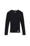Alexander Wang Long-sleeve Tee In Ribbed Cotton In Black