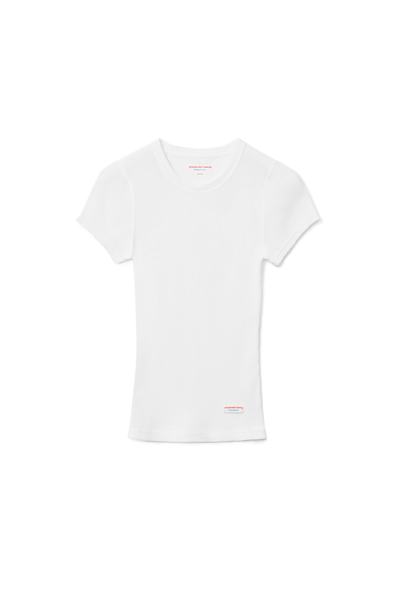 Alexander Wang Short-sleeve Tee In Ribbed Cotton In White
