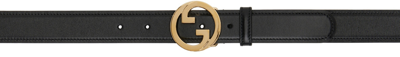 Gucci Blondie Interlocking G Leather Belt In Black