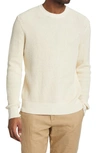 Rag & Bone Icons Dexter Waffle Knit Crewneck Cotton Sweater In Raw