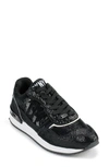 Dkny Mabyn Sequin Sneaker In Black/ White