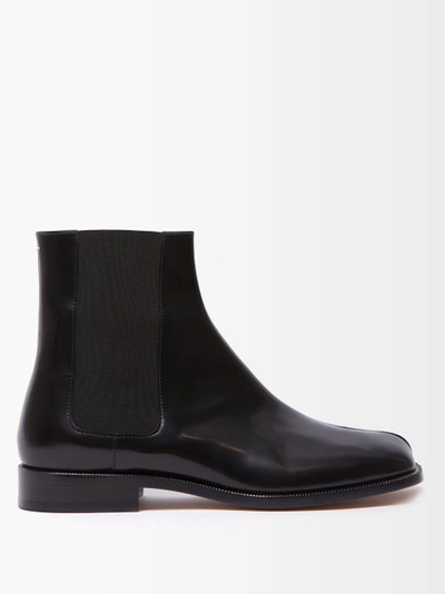 Maison Margiela Tabi Split-toe Leather Chelsea Boots In Charcoal