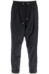 Balmain Low-crotch Drawstring-waist Trousers In Black