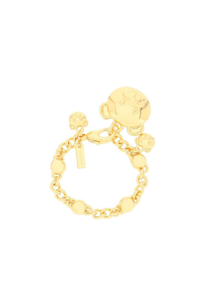 Moschino Teddy Charms Bracelet In Gold