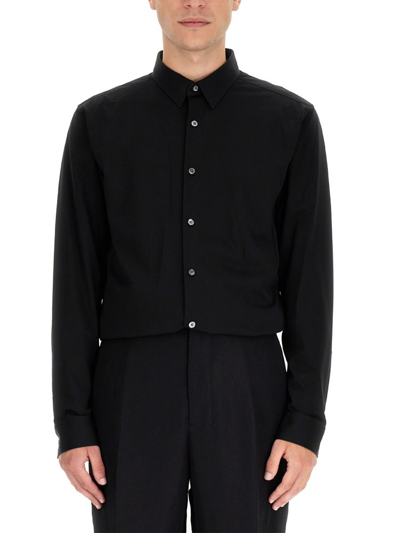 Theory Sylvain Structure Knit Regular Fit Shirt In Black