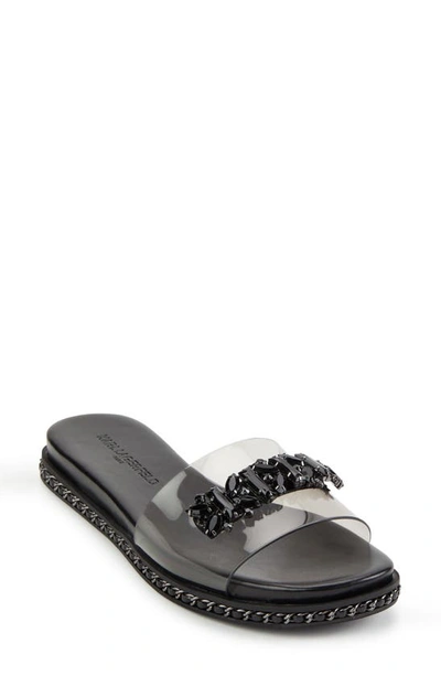 Karl Lagerfeld Women's Bijou Embellished Slide Sandals Women's Shoes In Smoke