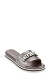 Karl Lagerfeld Women's Bijou Embellished Slide Sandals Women's Shoes In Silver