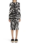 DOLCE & GABBANA CADY ZEBRA LONG SLEEVE DRESS