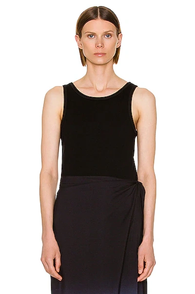 The Row Frankie Rib Organic Cotton Tank Top In Black