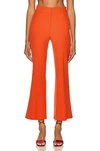 Stella Mccartney Cropped Stretch-twill Flared Pants In Tangerine