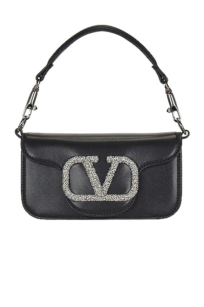 Valentino Garavani Small Loco Shoulder Bag In Nero & Black Diamond 