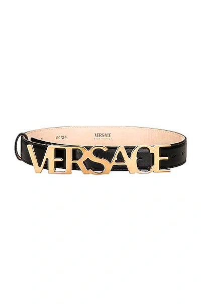 Versace Logo Belt In Black