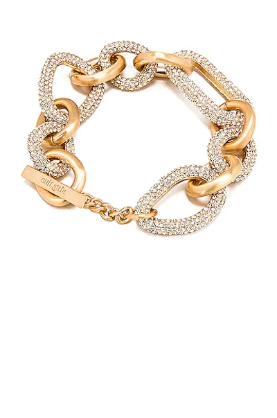 Cult Gaia Reyes Crystal Chain Anklet In Metallic Gold