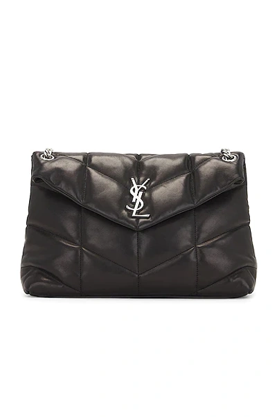 Fwrd Renew Saint Laurent Medium Monogramme Puffer Loulou Shoulder Bag In Black