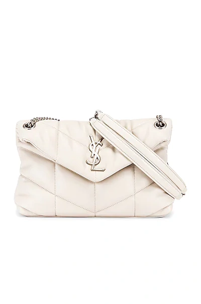 Fwrd Renew Saint Laurent Small Monogramme Puffer Loulou Shoulder Bag In Crema Soft