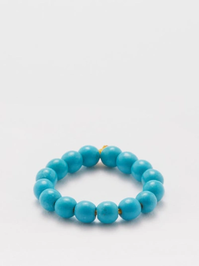 Hermina Athens Beaded Howlite Ring In Blue