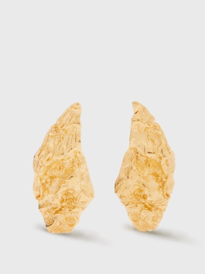 Hermina Athens Melies Nebula Gold-plated Earrings In Yellow Gold