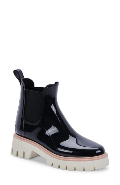 Dolce Vita Thundr H20 Chelsea Rain Boot In Black Patent