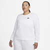 Nike Women's  Sportswear Club Fleece Crew-neck Sweatshirt (plus Size) In White