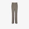 Gucci Wool And Linen Trousers With Prince Of Wales Motif In Grey