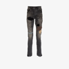 Purple Brand Black Distressed Patchwork Skinny Jeans In Black