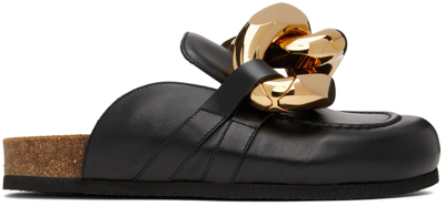 JW ANDERSON BLACK CHAIN LOAFERS