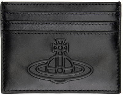 Vivienne Westwood Black Leather Logo Card Holder In N403 Bla