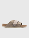 Birkenstock Women's Kyoto Nubuck Suede Leather Slide Sandals From Finish Line In Beige