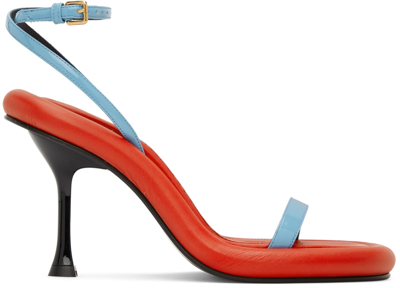 Jw Anderson Bumper-tube Leather Strappy Sandals In Blue